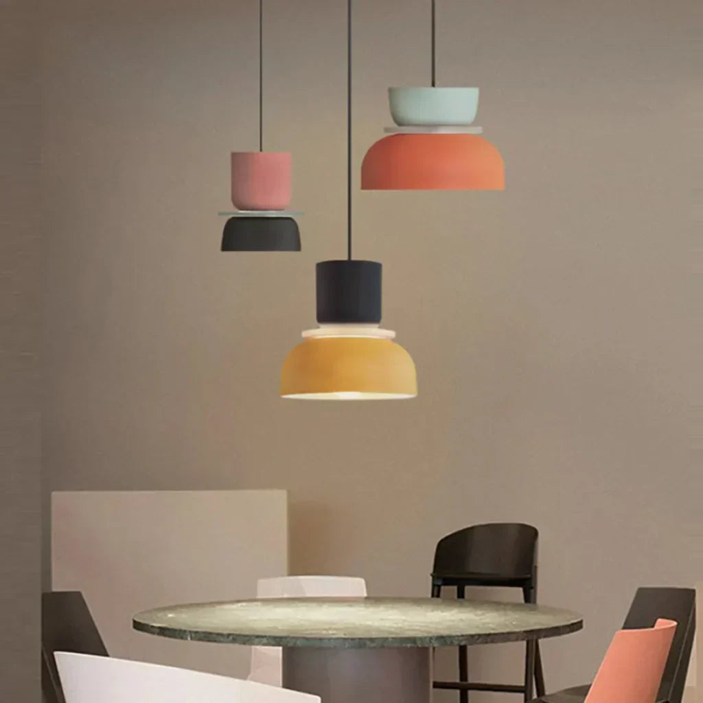 Scandi Color Block Pendant Lamp For Kitchen And Dining