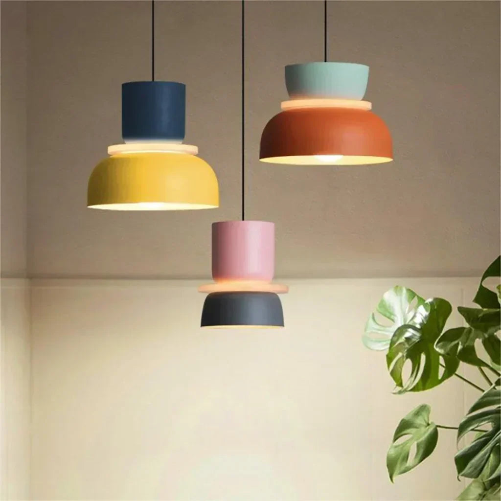 Scandi Color Block Pendant Lamp For Kitchen And Dining