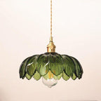 Lotus Glass Pendant Light - Vintage Style, Bulb Included