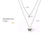 Liora Sterling Silver Butterfly Necklace Set With Polished Butterfly Pendant And Adjustable Chains