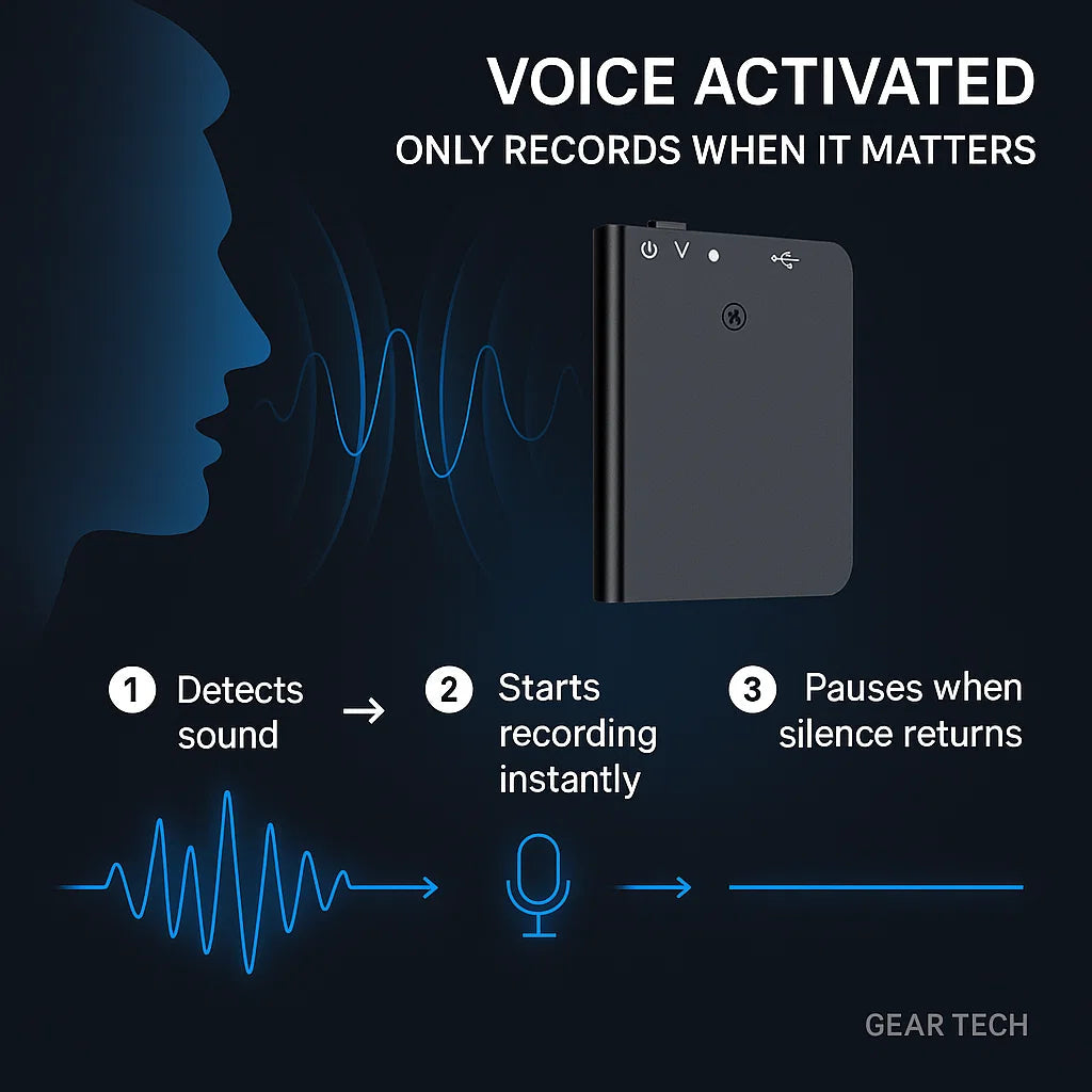 Compact Voice Recorder for Stealth Recording and Activation