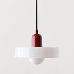 Modern Bauhaus Glass Pendant Light – Adjustable Height Kitchen Pendant Lighting in White, Orange, or Green, 25/35 cm 1