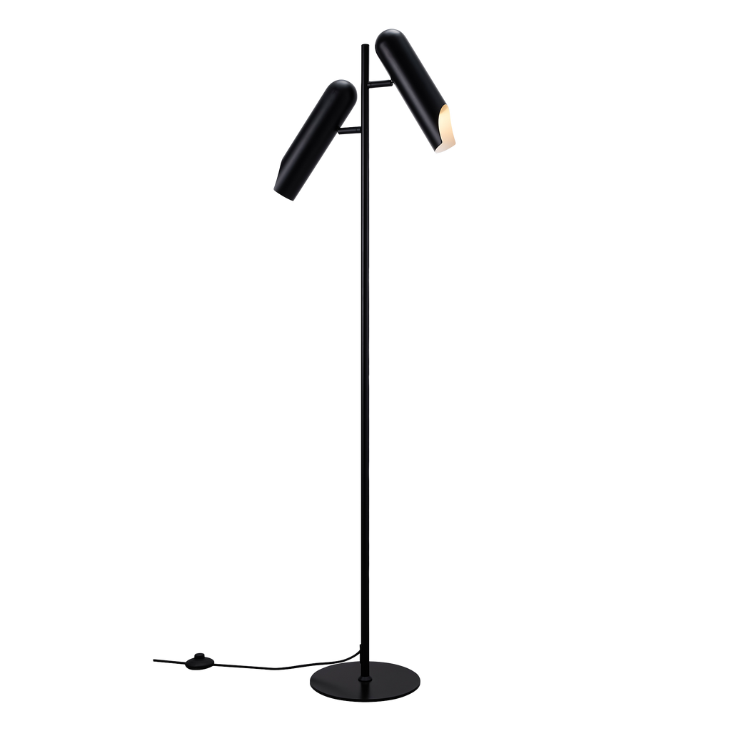 Modern Black Floor Lamp with Adjustable Heads – Stylish Standing Lamp for Living Room and Reading 2