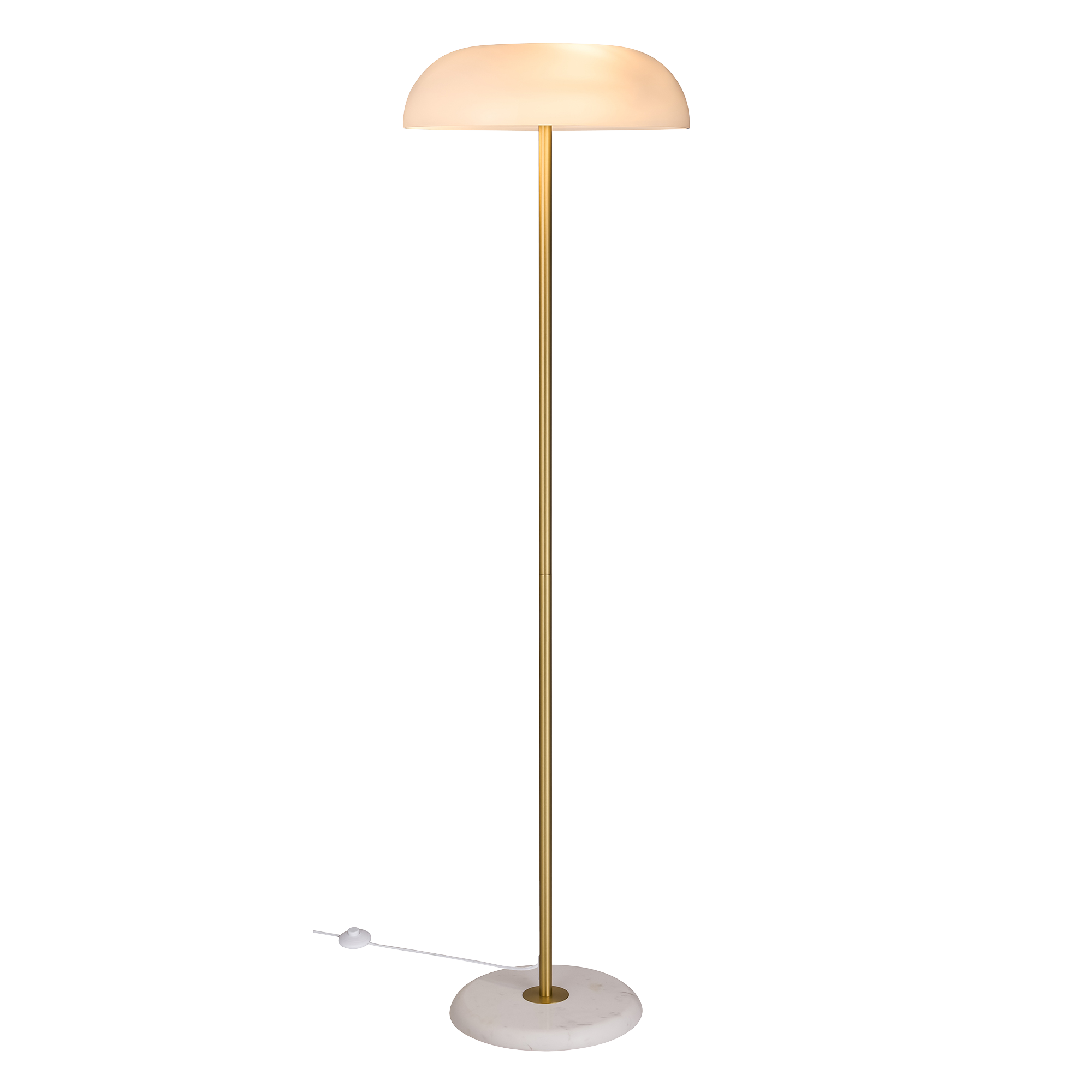 Modern Brass Floor Lamp with Marble Base – Elegant Standing Lamp for Living Room Decor 0