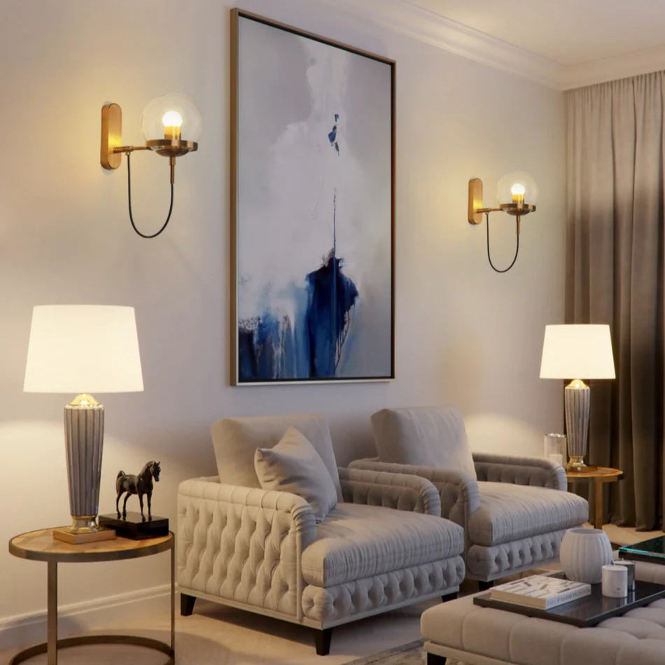 Modern Glass Wall Lamp – Hardwired Indoor Wall Lights Sconce for Bedroom, Living Room, Hallway Lighting 6