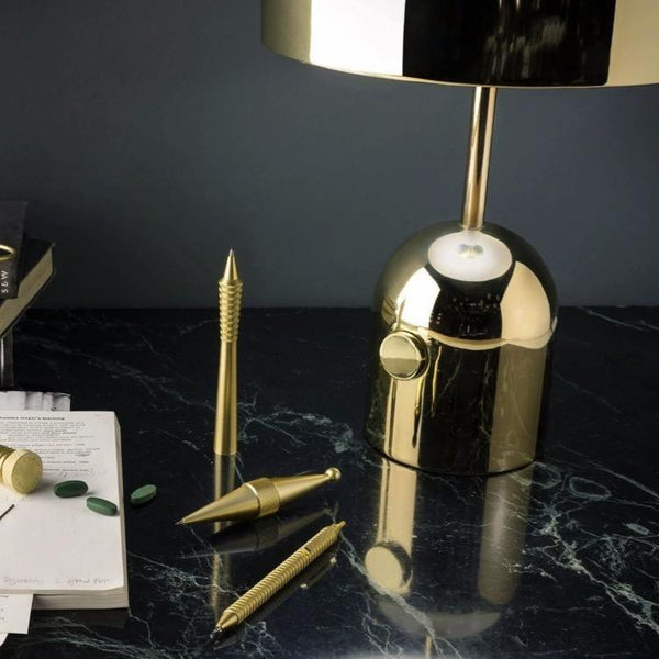 Modern Gold Metal Dome Table Lamp with Warm LED Light - Elegant Bedside or Desk Lamp for Living Room Decor 4