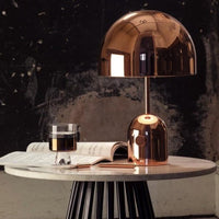 Modern Gold Metal Dome Table Lamp with Warm LED Light - Elegant Bedside or Desk Lamp for Living Room Decor 5