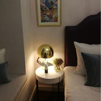 Modern Gold Metal Dome Table Lamp with Warm LED Light - Elegant Bedside or Desk Lamp for Living Room Decor 7