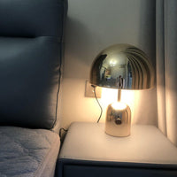 Modern Gold Metal Dome Table Lamp with Warm LED Light - Elegant Bedside or Desk Lamp for Living Room Decor 9