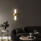 Aurelia Gold Wall Sconce With Frosted Glass LED Lighting