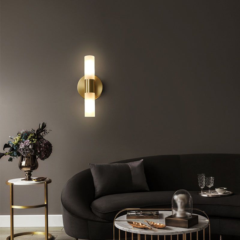 Aurelia Gold Wall Sconce With Frosted Glass LED Lighting