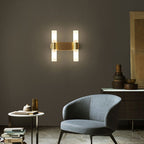 Aurelia Gold Wall Sconce With Frosted Glass LED Lighting