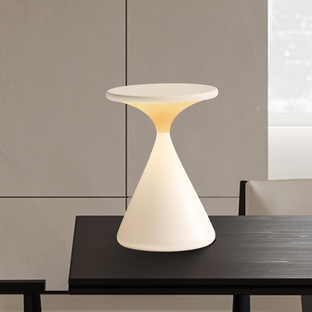 LumaVale Hourglass LED Table Lamp | Rechargeable & Dimmable