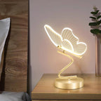 NovaButterfly LED Table Lamp With Golden Base And Glow