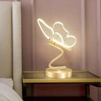 NovaButterfly LED Table Lamp With Golden Base And Glow