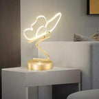 NovaButterfly LED Table Lamp With Golden Base And Glow