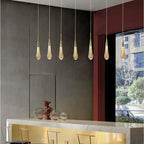 Modern LED Droplet Pendant Light – Elegant Glass and Iron Design for Kitchen and Dining Spaces 4