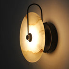 Modern Marble Wall Light - Elegant Circular Design Sconce for Bathroom and Home Decor 0