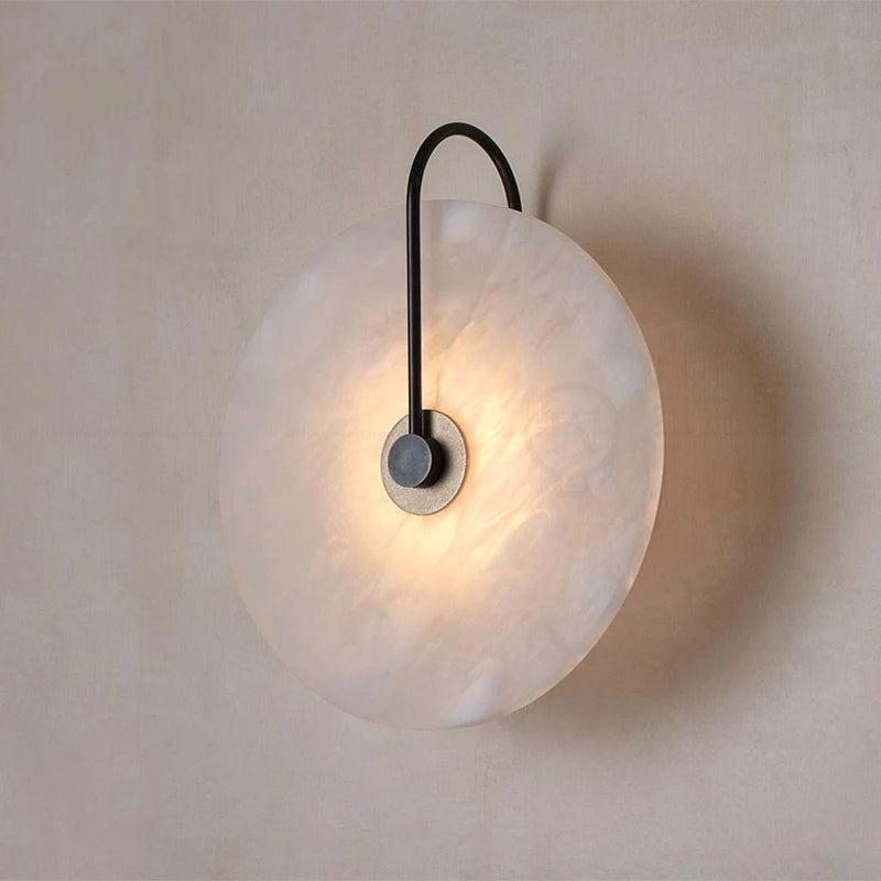 Modern Marble Wall Light - Elegant Circular Design Sconce for Bathroom and Home Decor 1