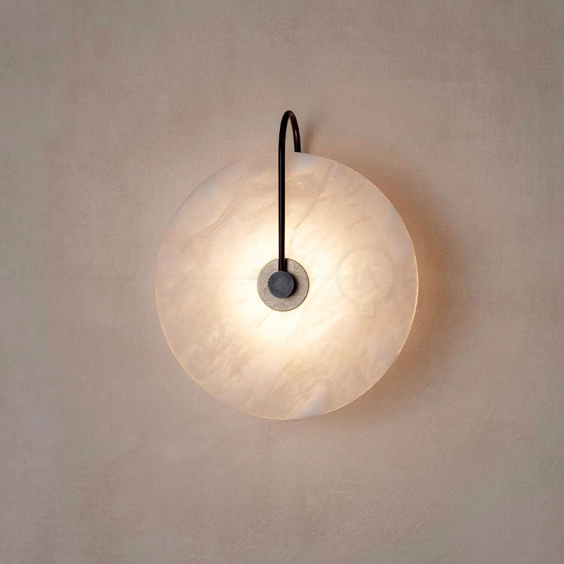 Modern Marble Wall Light - Elegant Circular Design Sconce for Bathroom and Home Decor 2