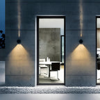 Lumenridge Up & Down LED Wall Light - Black Cylinder