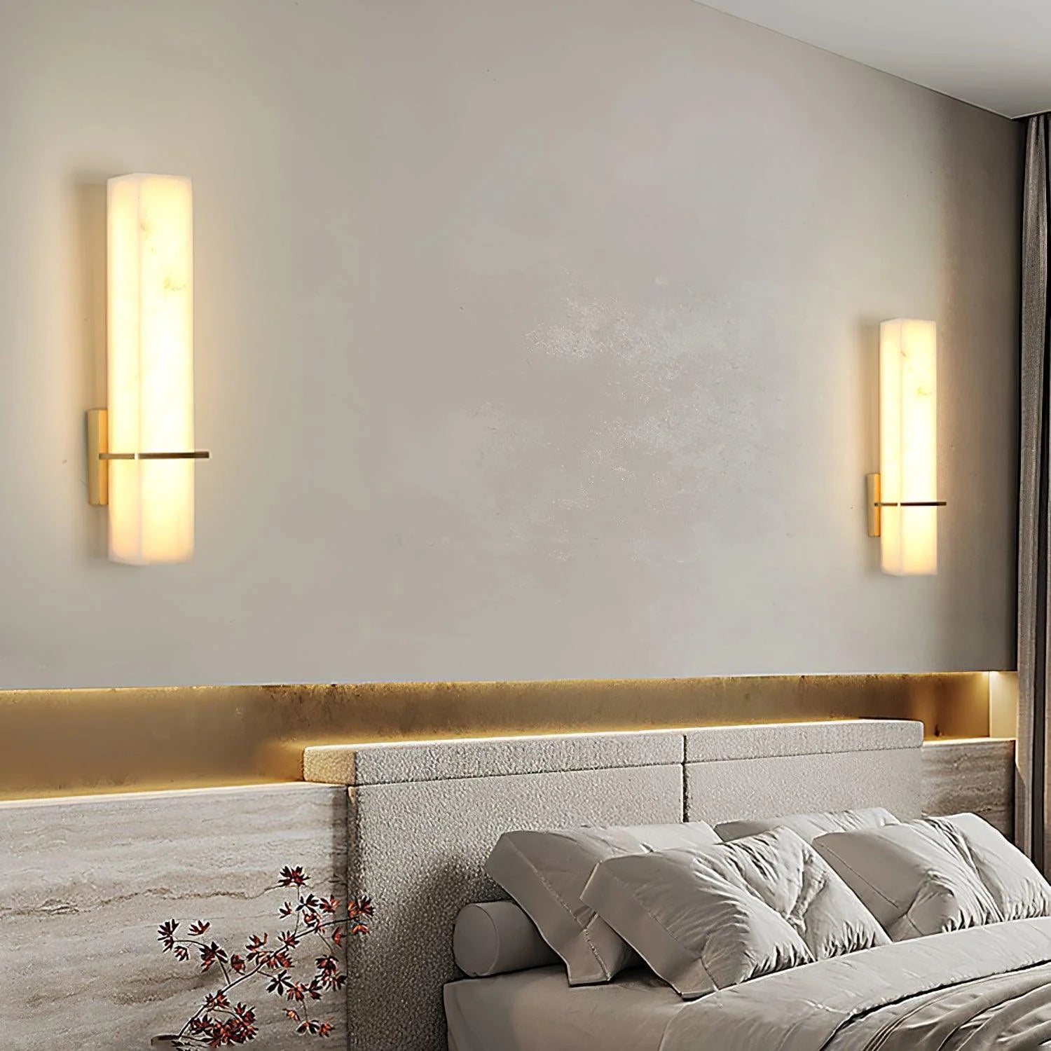 AstraLume Vertical Wall Sconce With Soft Amber LED Glow