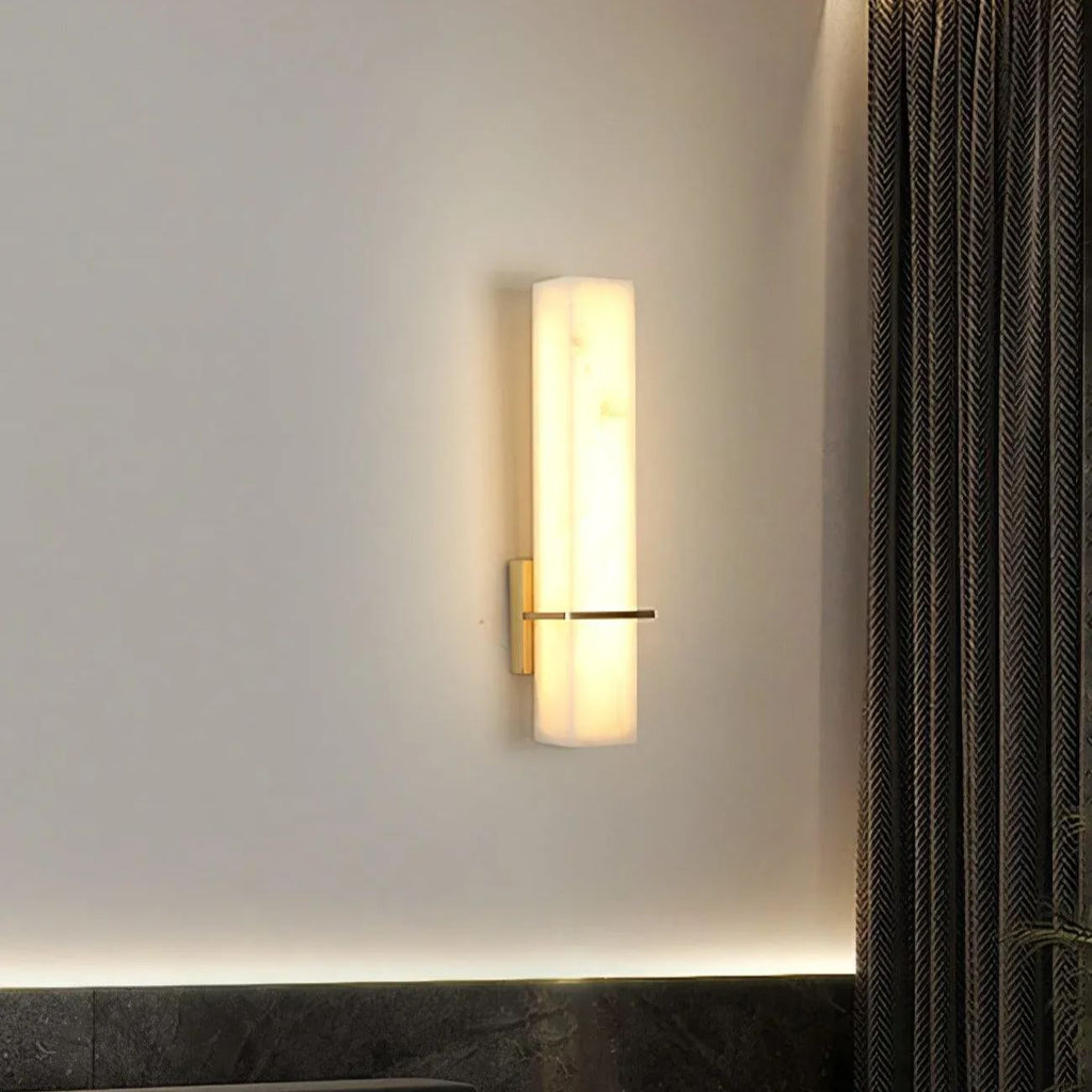 AstraLume Vertical Wall Sconce With Soft Amber LED Glow