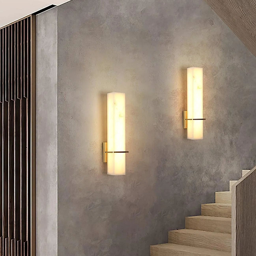 AstraLume Vertical Wall Sconce With Soft Amber LED Glow