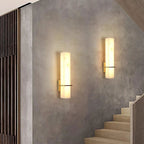 AstraLume Vertical Wall Sconce With Soft Amber LED Glow