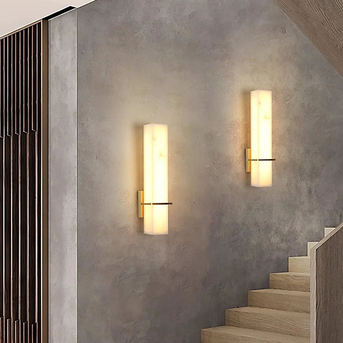 AstraLume Vertical Wall Sconce With Soft Amber LED Glow