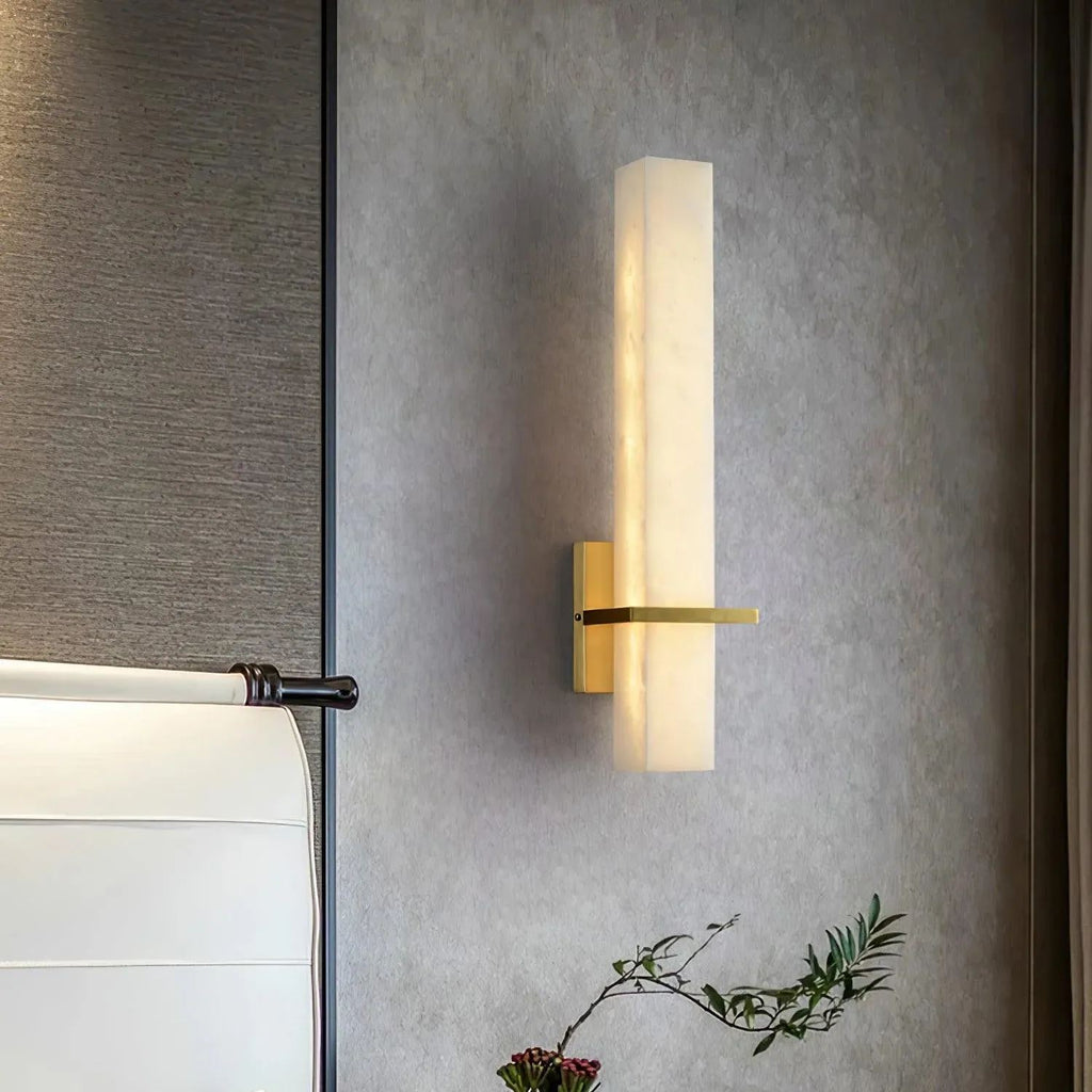 AstraLume Vertical Wall Sconce With Soft Amber LED Glow
