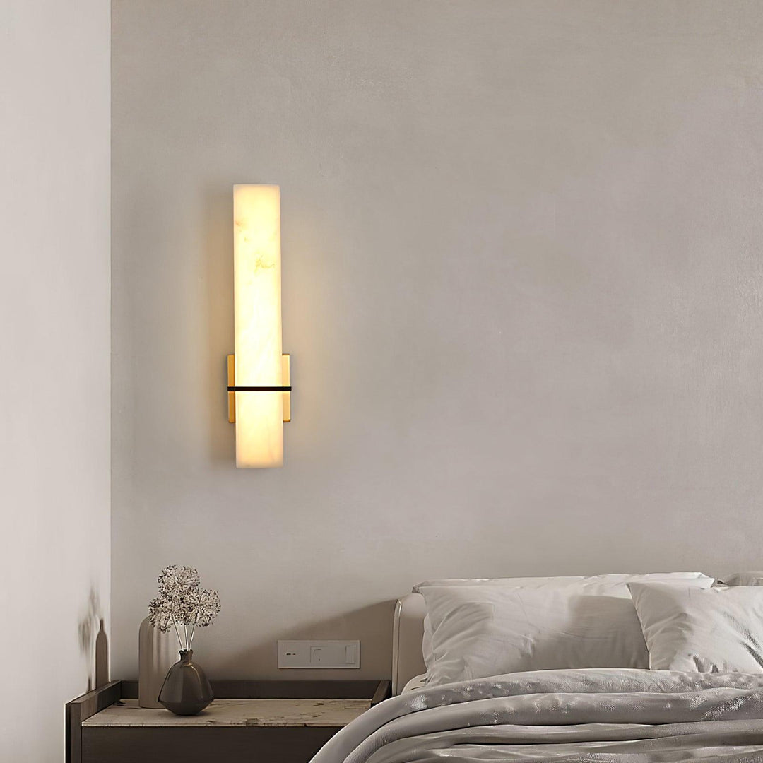 AstraLume Vertical Wall Sconce With Soft Amber LED Glow