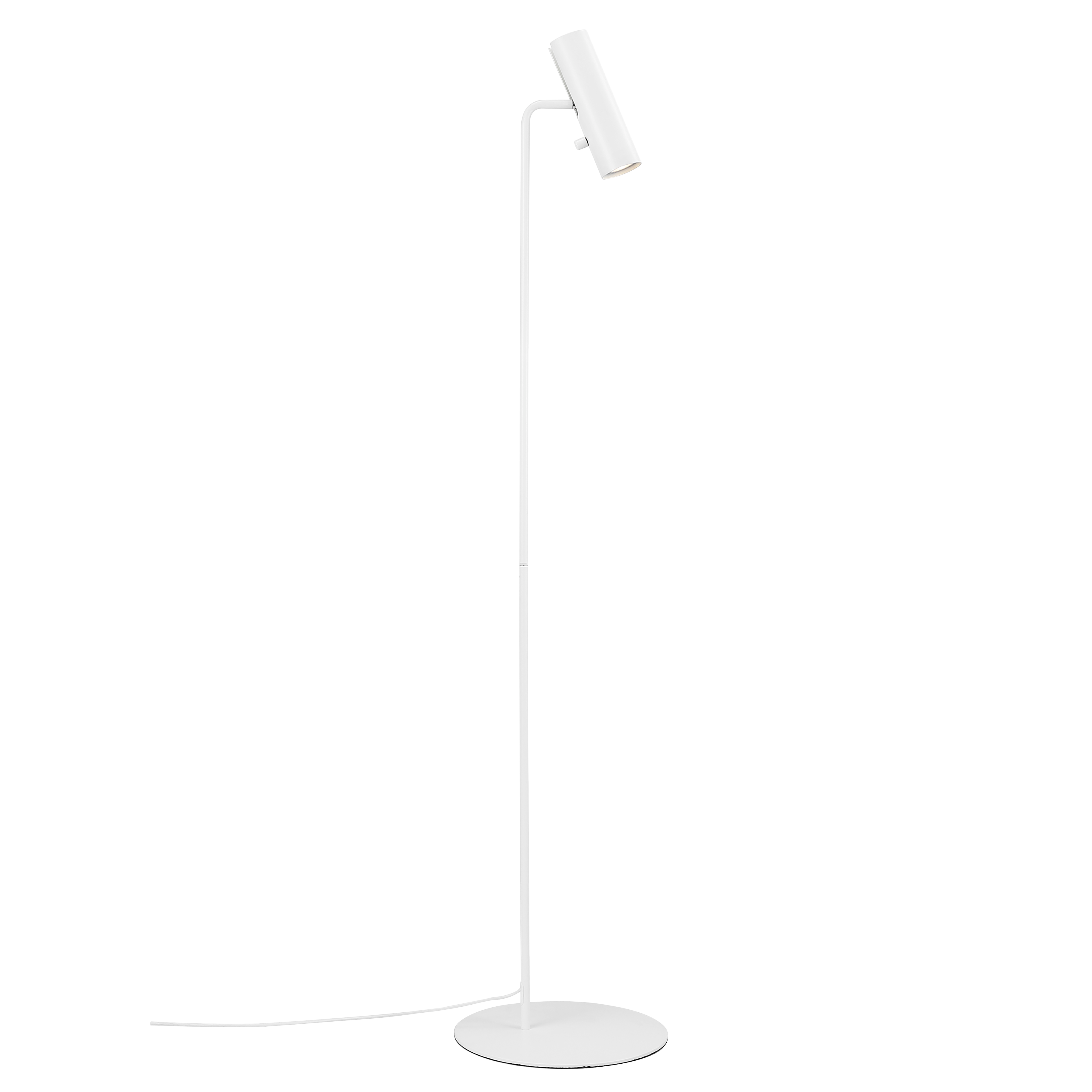 Modern White Floor Lamp with Adjustable Head – Minimalistic Standing Lamp for Living Room Decor 0
