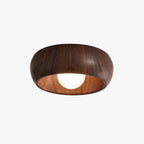 Nordic Wooden Flush Mount Ceiling Light Minimalist Dome