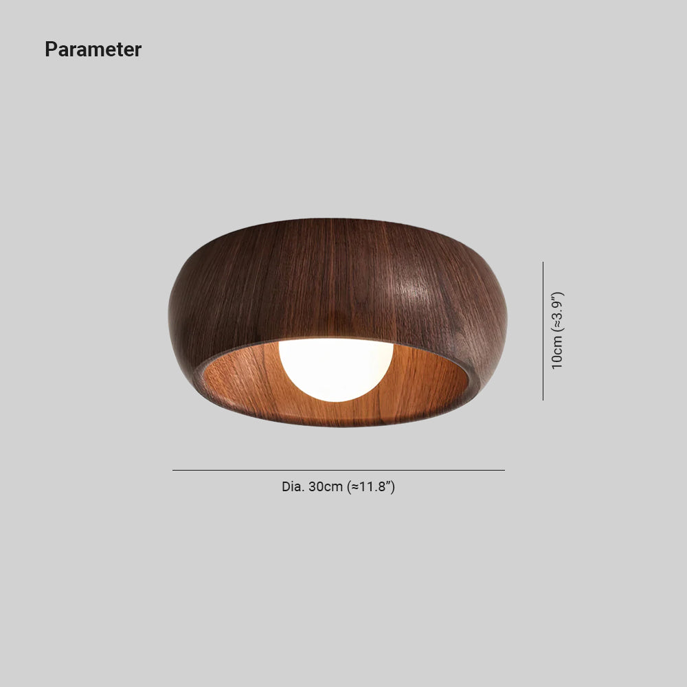 Nordic Wooden Flush Mount Ceiling Light Minimalist Dome