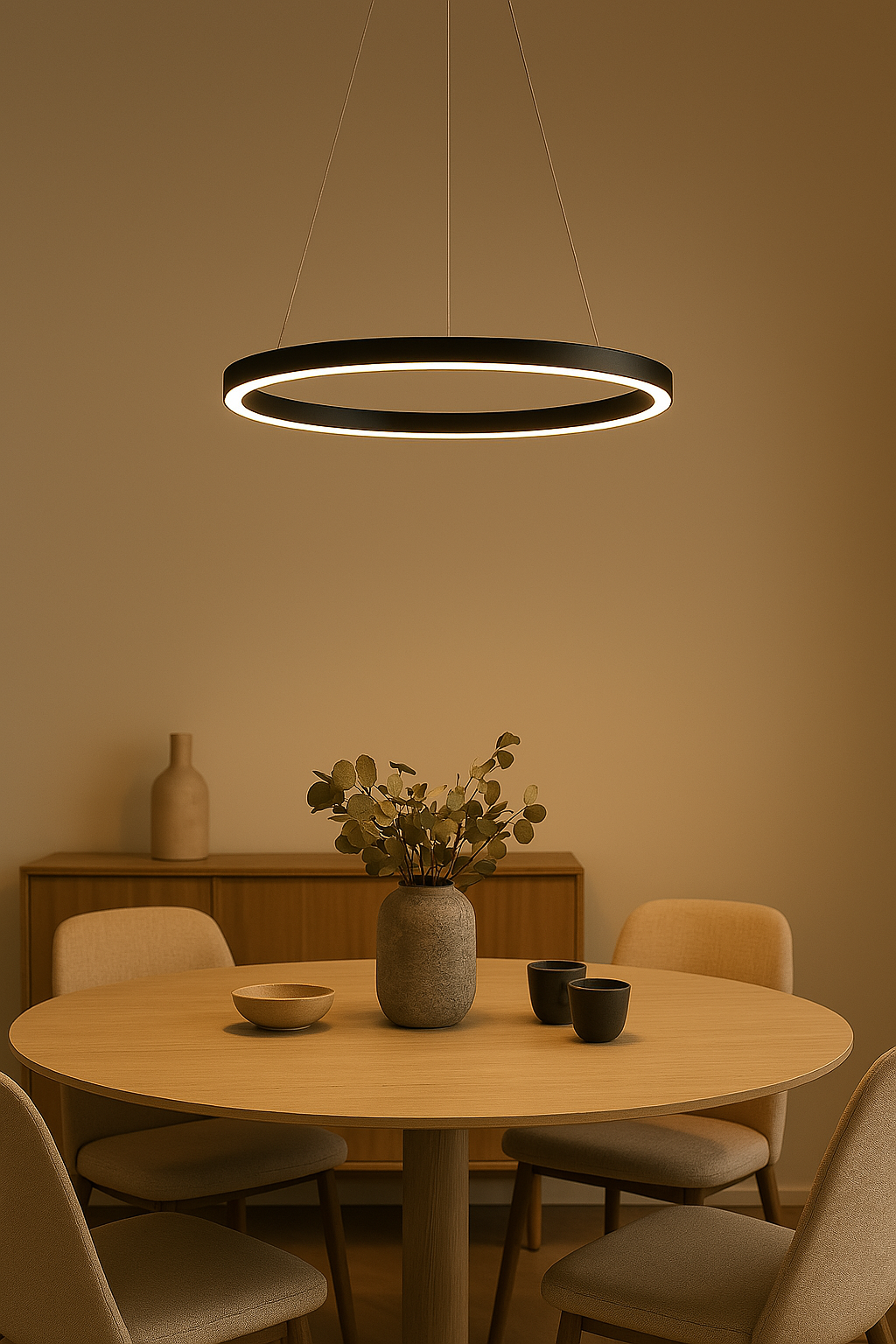 Lunara Modern Circular LED Hanging Light Dimmable Durable Stylish For Dining Living Room Office