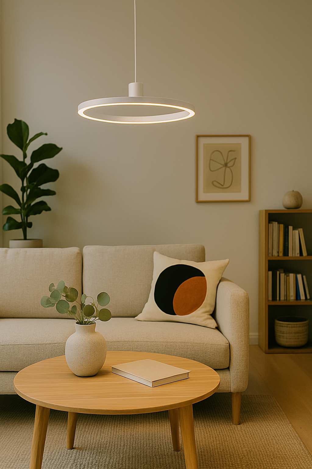 Lunara Modern Circular LED Hanging Light Dimmable Durable Stylish For Dining Living Room Office