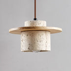 Natural Travertine Stone Pendant Light with Adjustable Cord – Elegant Kitchen Hanging Light for Modern Interiors 3