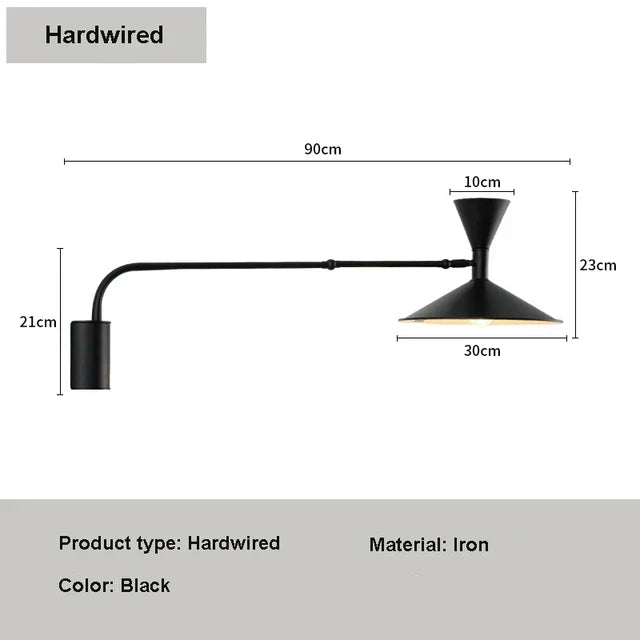 Luminarae | Nordic Swing Wall Light With Swivel Arm