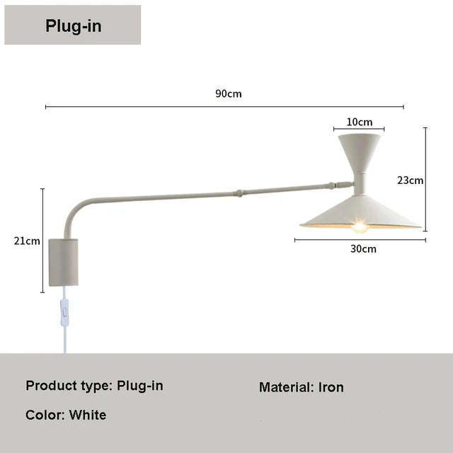 Luminarae | Nordic Swing Wall Light With Swivel Arm
