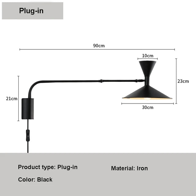 Luminarae | Nordic Swing Wall Light With Swivel Arm