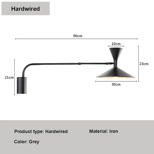 Luminarae | Nordic Swing Wall Light With Swivel Arm