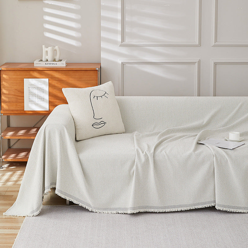 LumaWeave Minimalist Soft Washable Chenille Sofa Cover