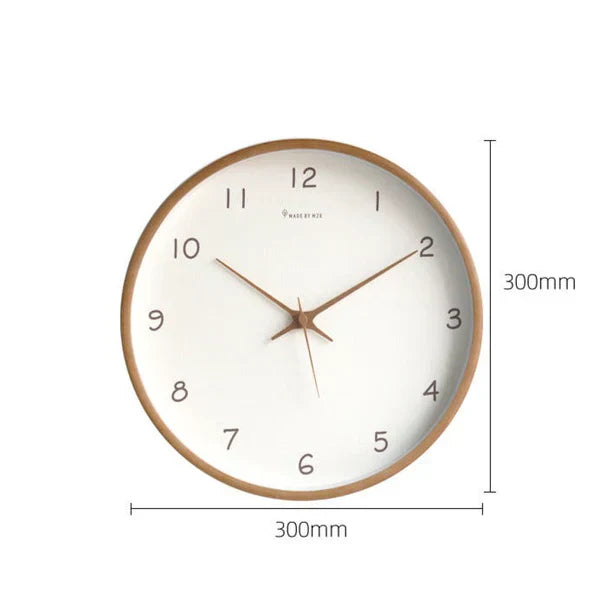 QuellOak Analog Wall Clock with Silent Movement Solid Wood
