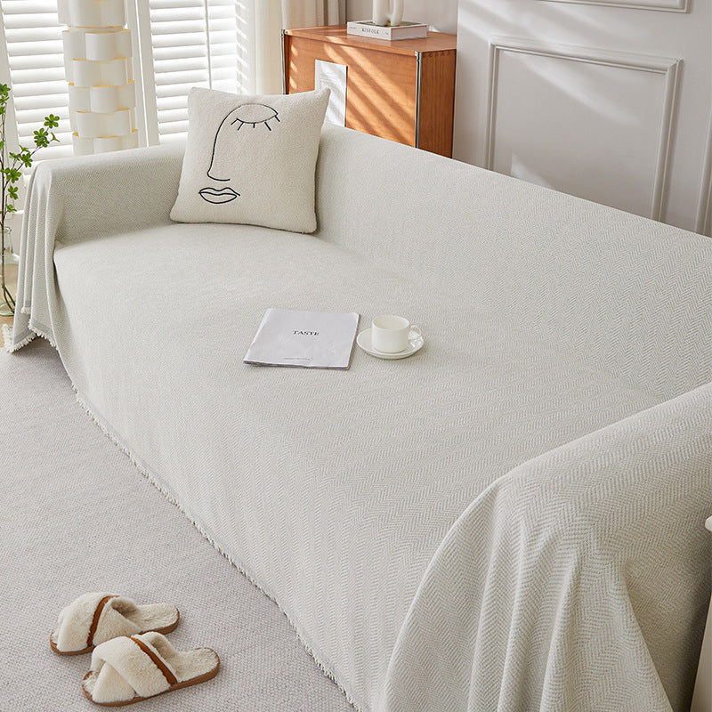 LumaWeave Minimalist Soft Washable Chenille Sofa Cover