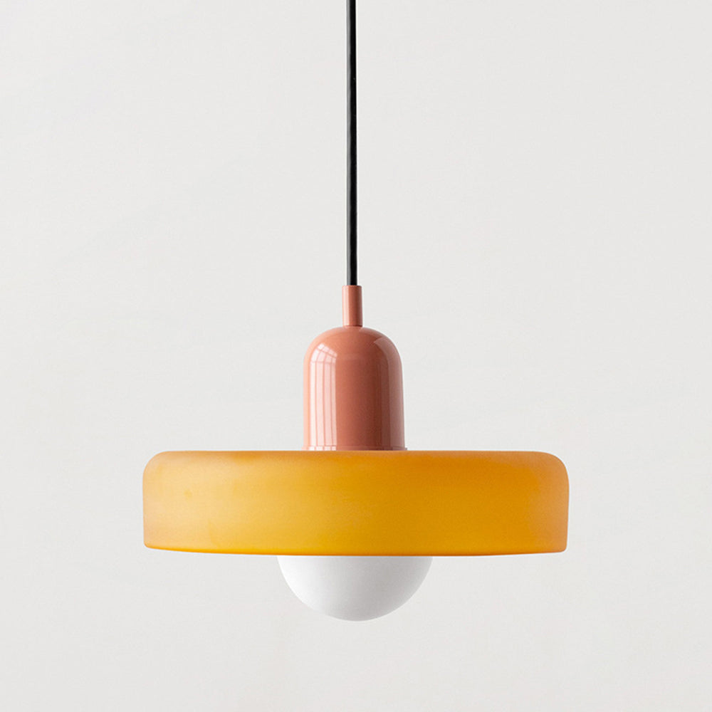 Lumora | Colored Glass Bauhaus Pendant Light For Dining