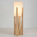 Japanese Walnut Solid Wood Floor Lamp With Linen Shade
