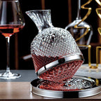 Aurora 360 Degree Rotating Crystal Hand Blown Wine Decanter