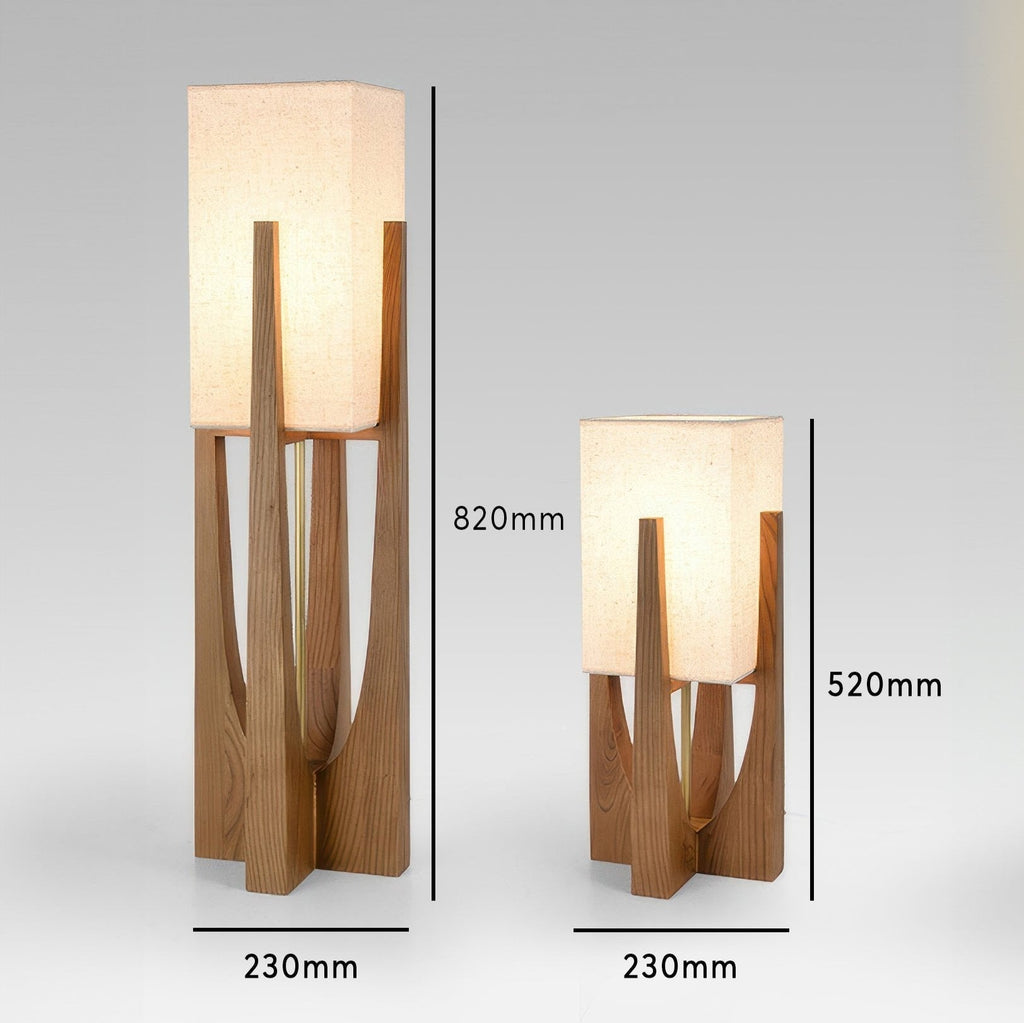 Japanese Walnut Solid Wood Floor Lamp With Linen Shade