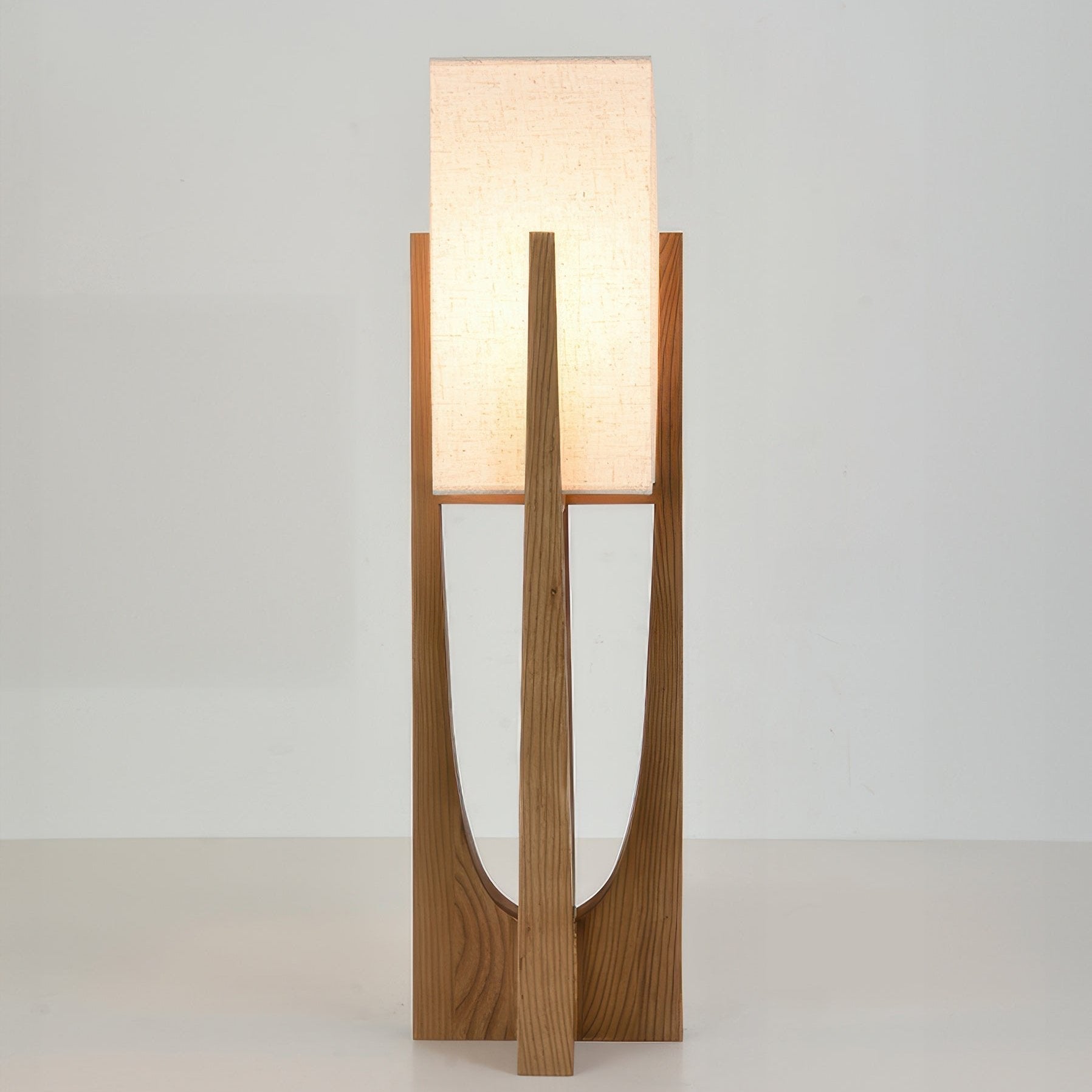 Japanese Walnut Solid Wood Floor Lamp With Linen Shade